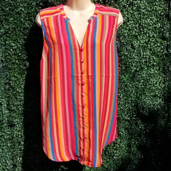 Torrid sleeveless striped blouse Size 0 (12) - Picture 2 of 7